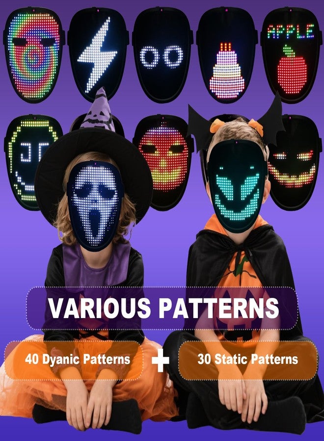 JDBMAOYE Led Mask For Kids,Lighted Up Mask - Led Masks With Gesture Sensing For Halloween Costume Christmas Cosplay Party Cool Gifts - Image 2